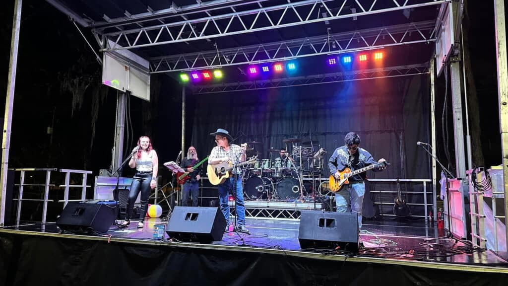 a concert taking place during a food festival