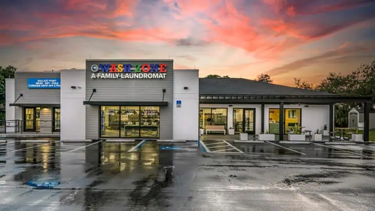 exterior of a laundromat at Sunset