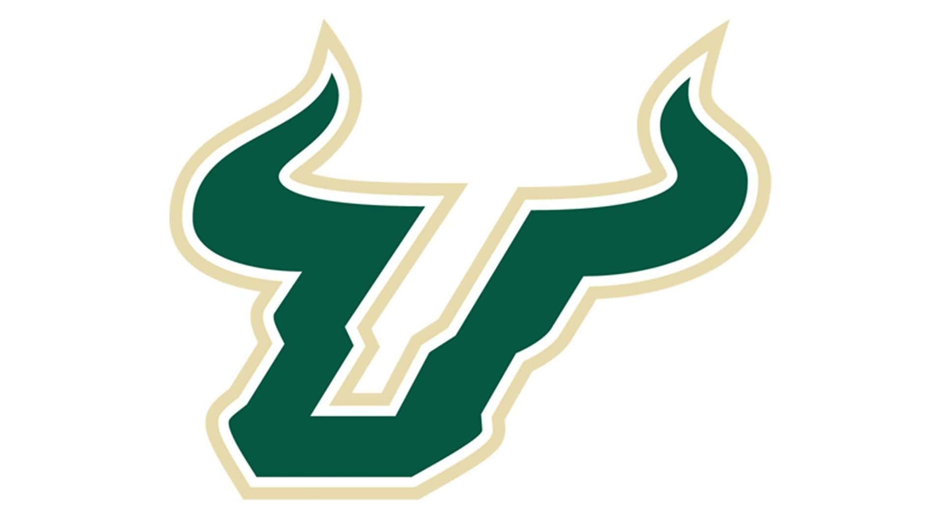 The University of South Florida (USF) logo featuring a green bull horn design outlined in gold.