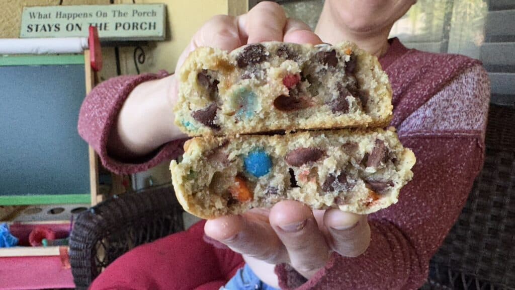 a large M&M cookie 