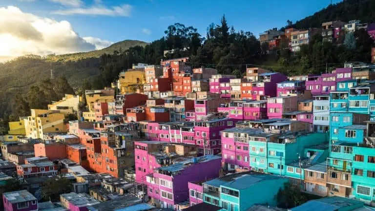 Colorful houses on the countryside