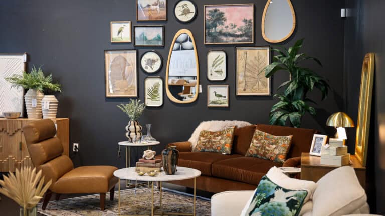 The interior of a furniture store