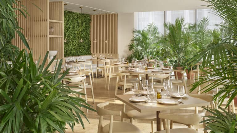 Interior of fancy restaurant