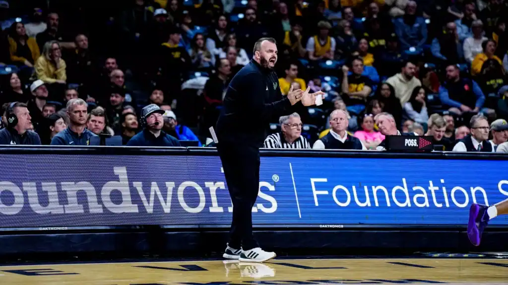 Basketball coach yelling on the sidelines