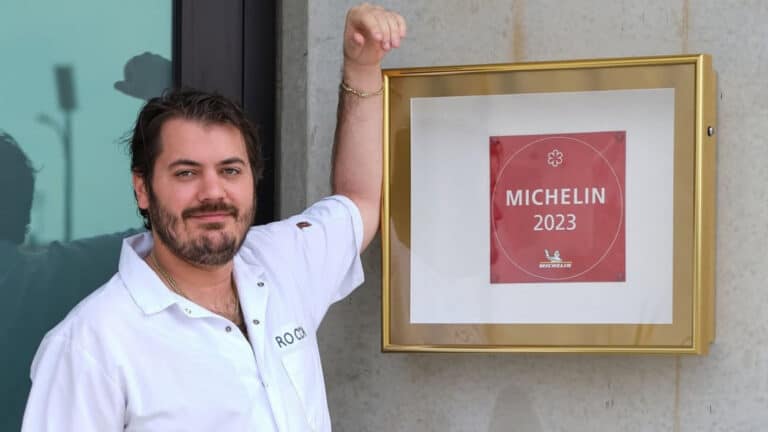 A chef at his restaurant