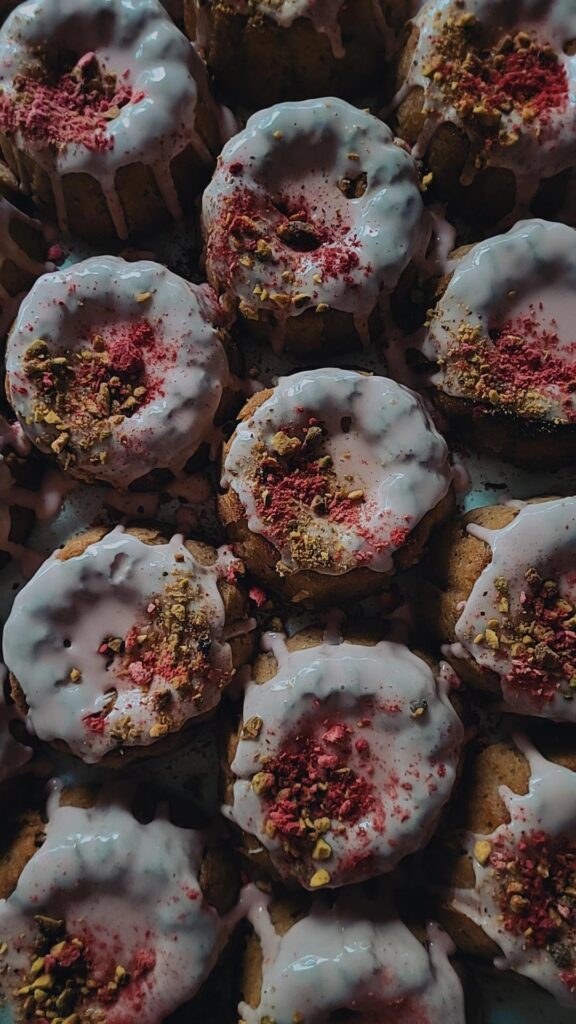Baked goods on display