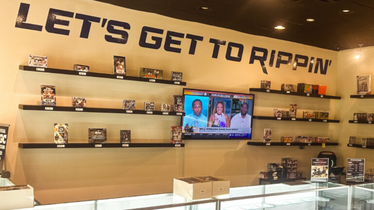 interior of a trading card store