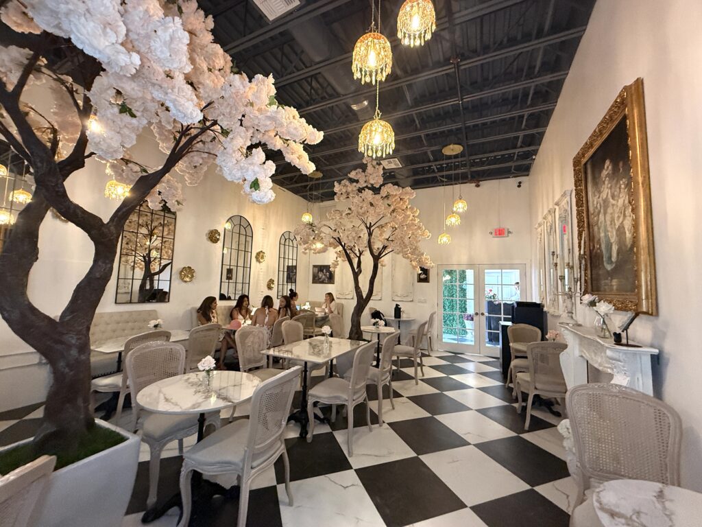 The interior of a cafe