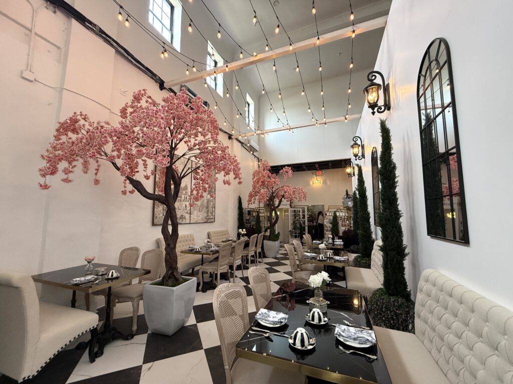 The interior of a cafe