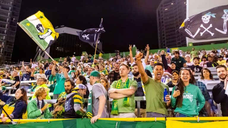 People at a Tampa Bay Rowdies soccer game