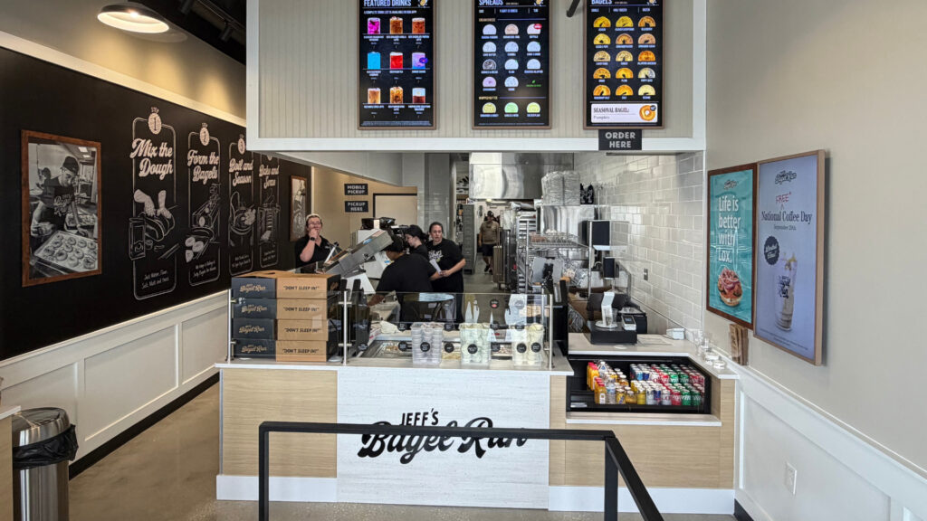 The interior of Jeff's Bagel Run in Brandon