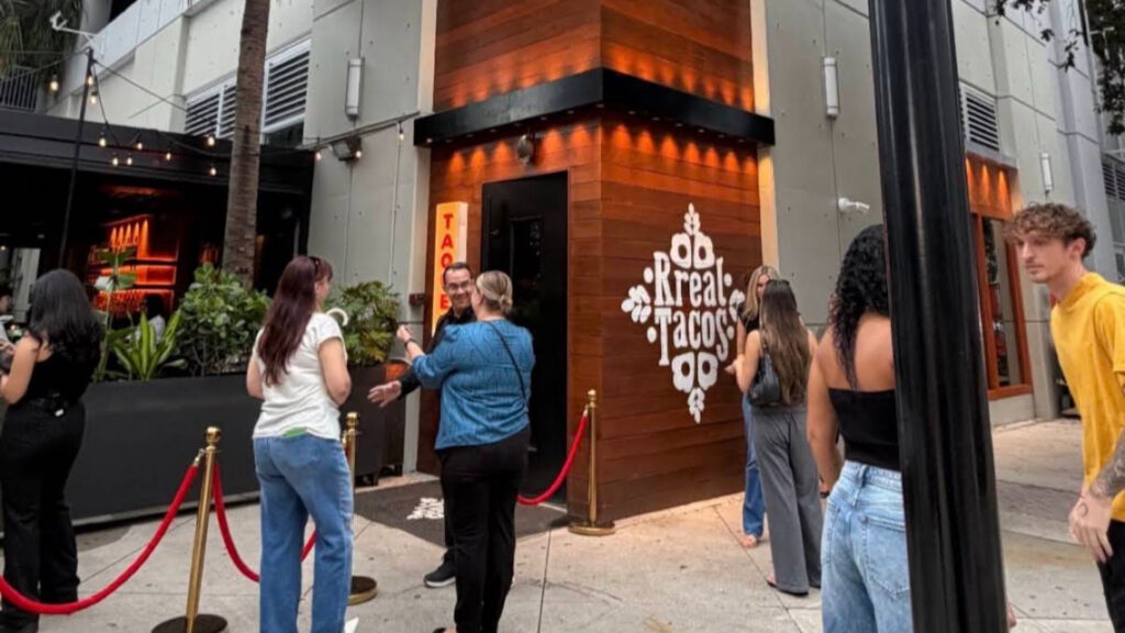 People outside Rreal Tacos in Tampa